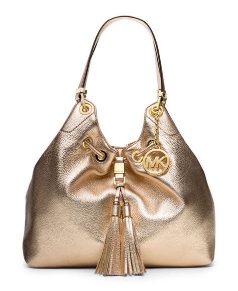 michael kors gold drawstring purse|Michael Kors large tote black.